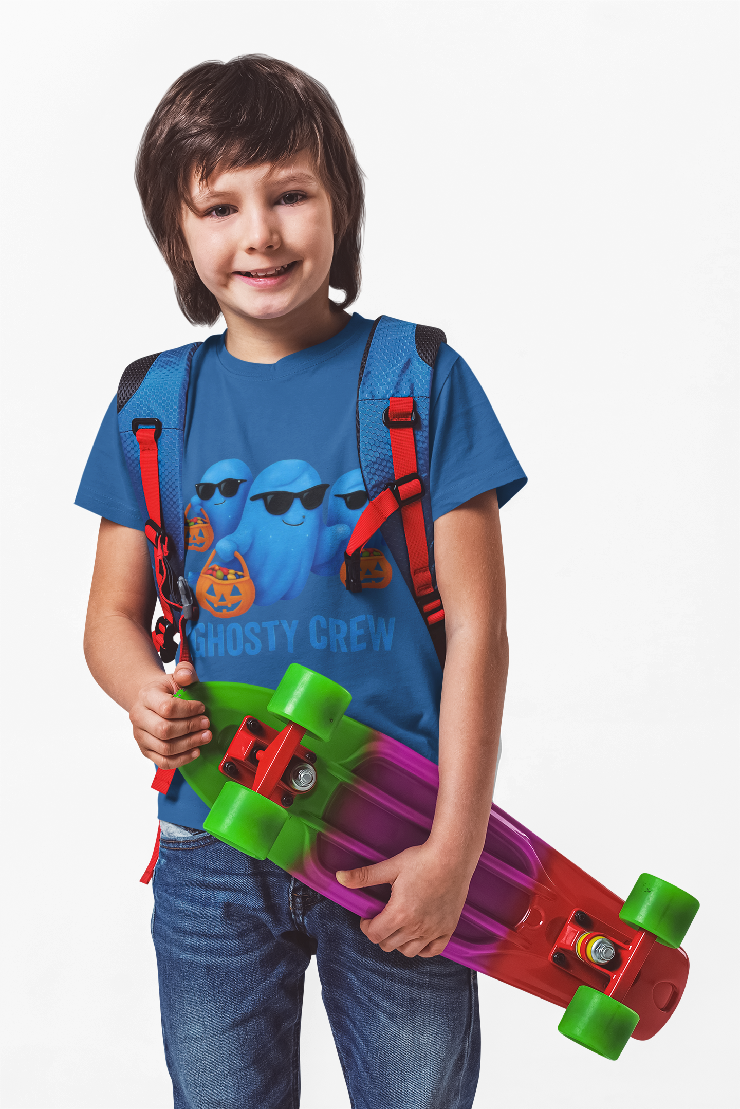 Kids Ghost Tee, Halloween Ghosty Crew Shirt, Perfect for kids who love Halloween and want to be part of the ghosty crew.