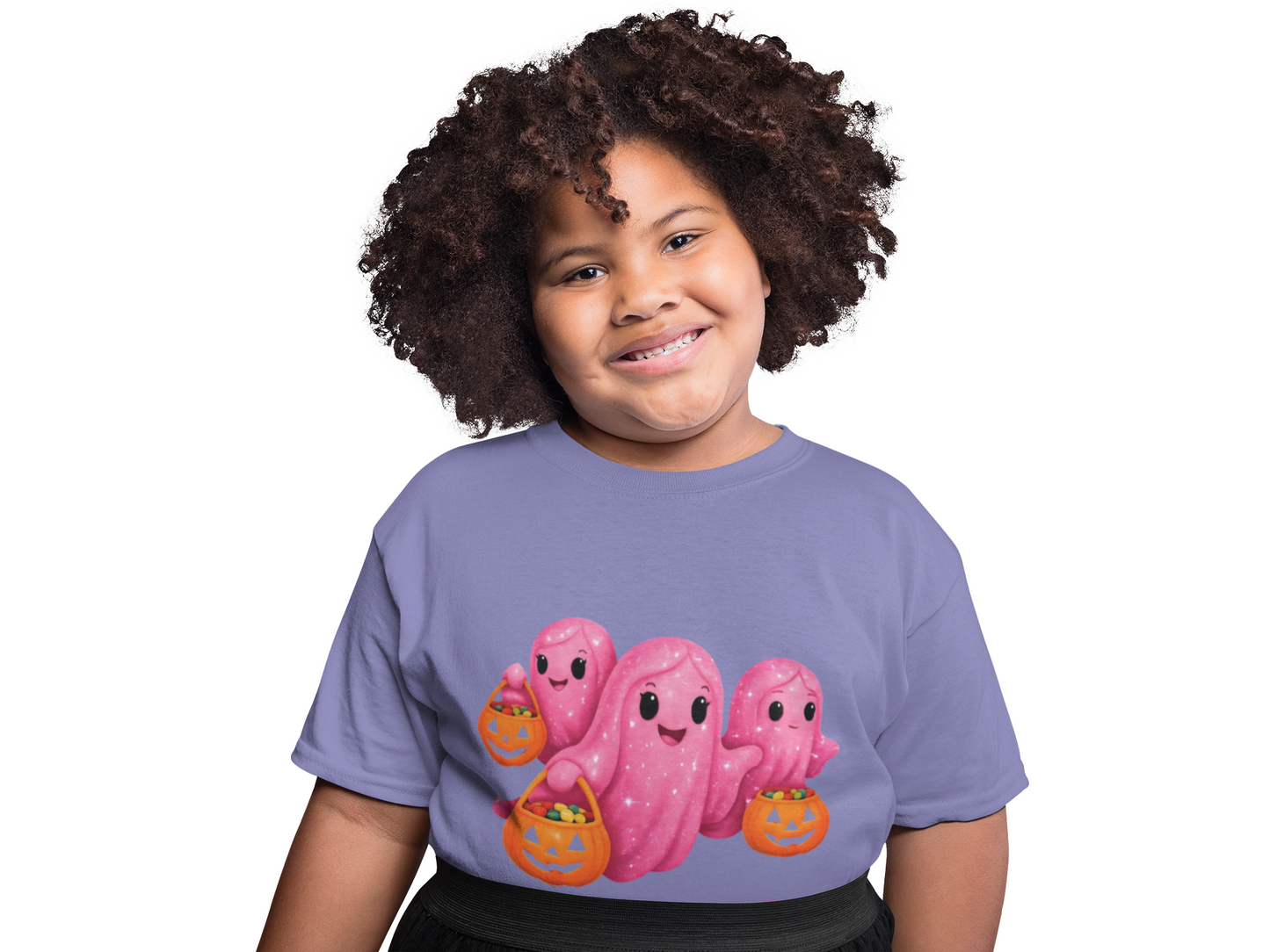 Pink Ghosty Tee Kids Heavy Cotton™ Tee, Be part of the ghosty crew and embrace the Halloween vibe with this playful design