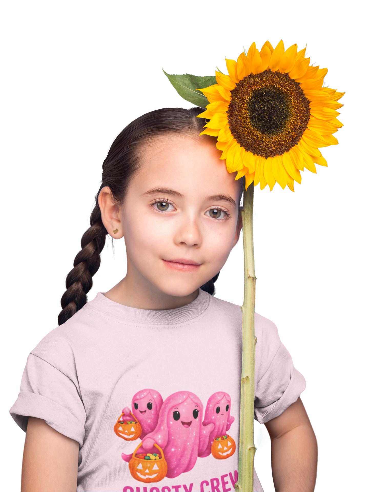 Pink Ghosty Tee Kids Heavy Cotton™ Tee, Be part of the ghosty crew and embrace the Halloween vibe with this playful design