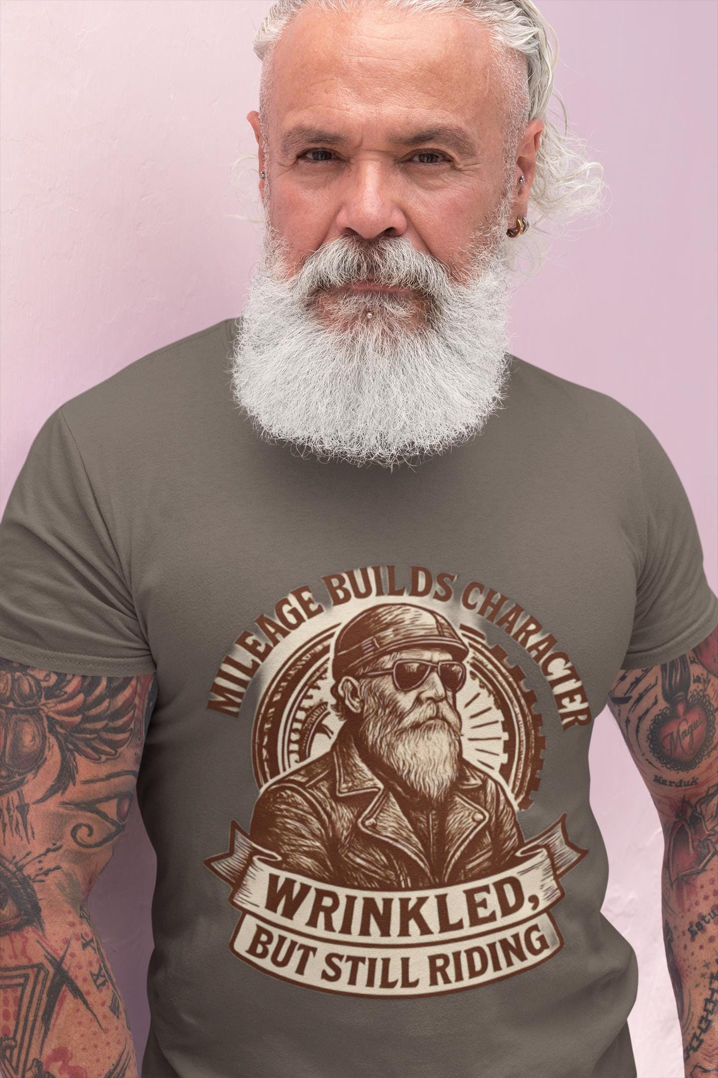 Wrinkled But Still Riding Tshirt, Crafted for those who embrace the open road, this vintage motorcycle shirt is more than just an item of clothing—it's a testament to the thrill of the ride.