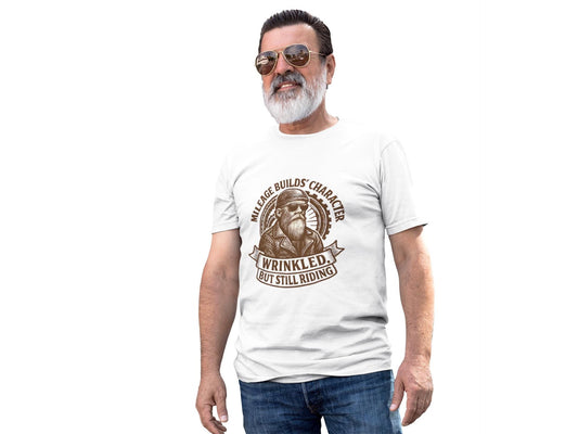 Wrinkled But Still Riding Tshirt, Crafted for those who embrace the open road, this vintage motorcycle shirt is more than just an item of clothing—it's a testament to the thrill of the ride.