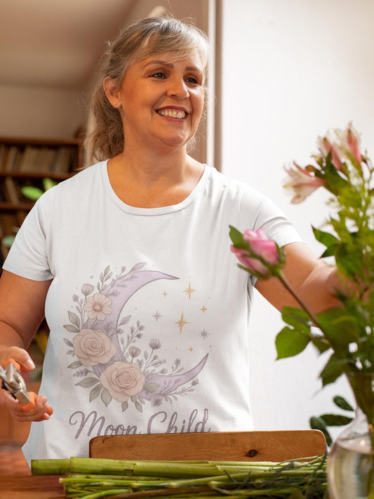 Moon Child T-Shirt, Witchy Clothes, Crescent Moon Shirt, Magical Shirt, Pagan Clothing, Witchcraft Shirt, Free Spirit