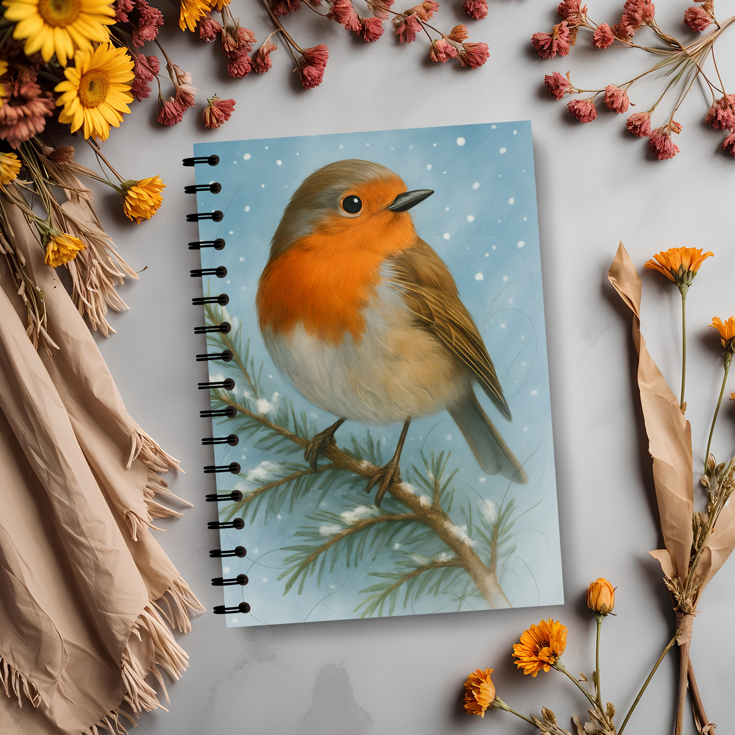 Winter Robin Woodland Creatures Notebook, this notebook brings the magic of winter robins and woodland creatures to your writing adventures.