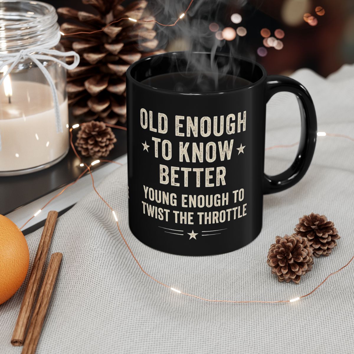 Old Enough To Know Better Mug, Bike Rider Gift, This motorbike mug captures the exhilarating spirit of motorcycle women and men alike, offering a daily sip of adventure with each brew of motorcycle coffee.