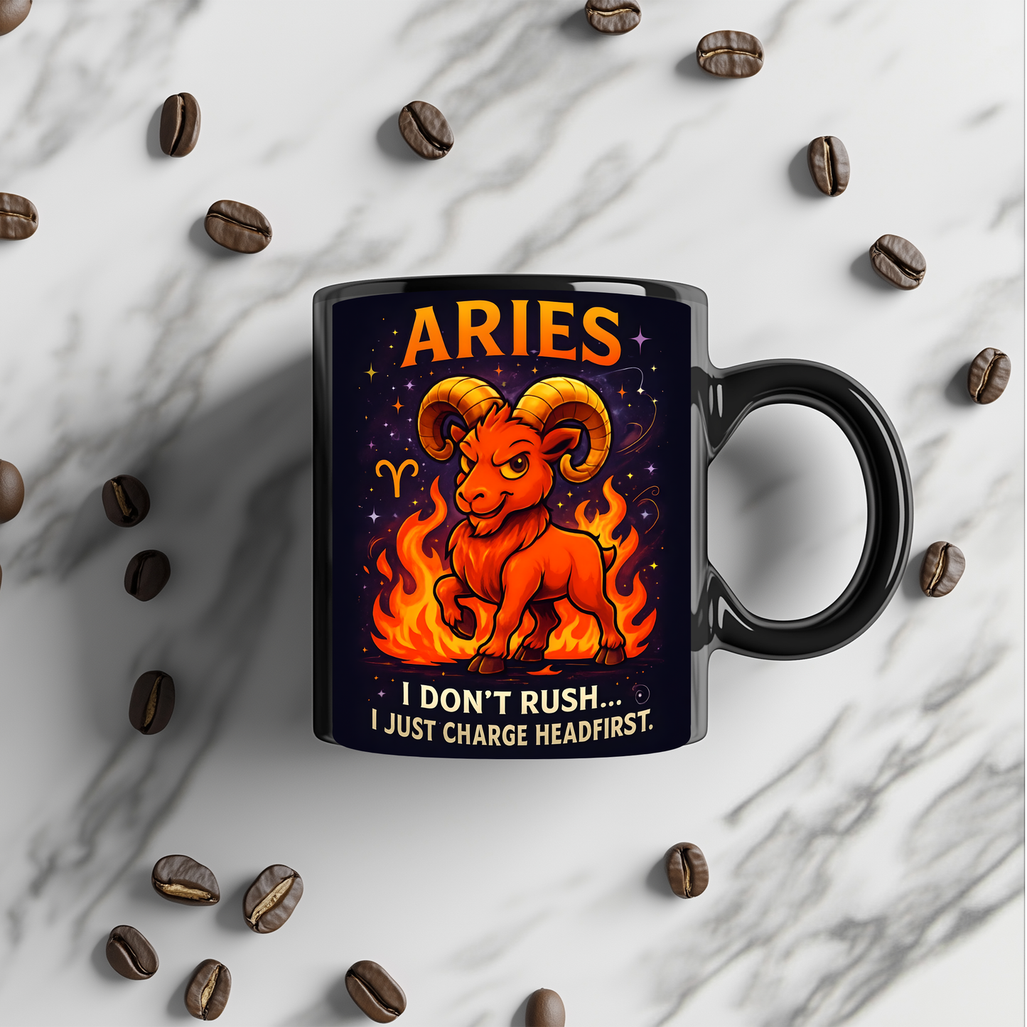 Aries Astrology Mug, Designed as the perfect Aries birthday gift, this zodiac mug combines bold design with practicality,