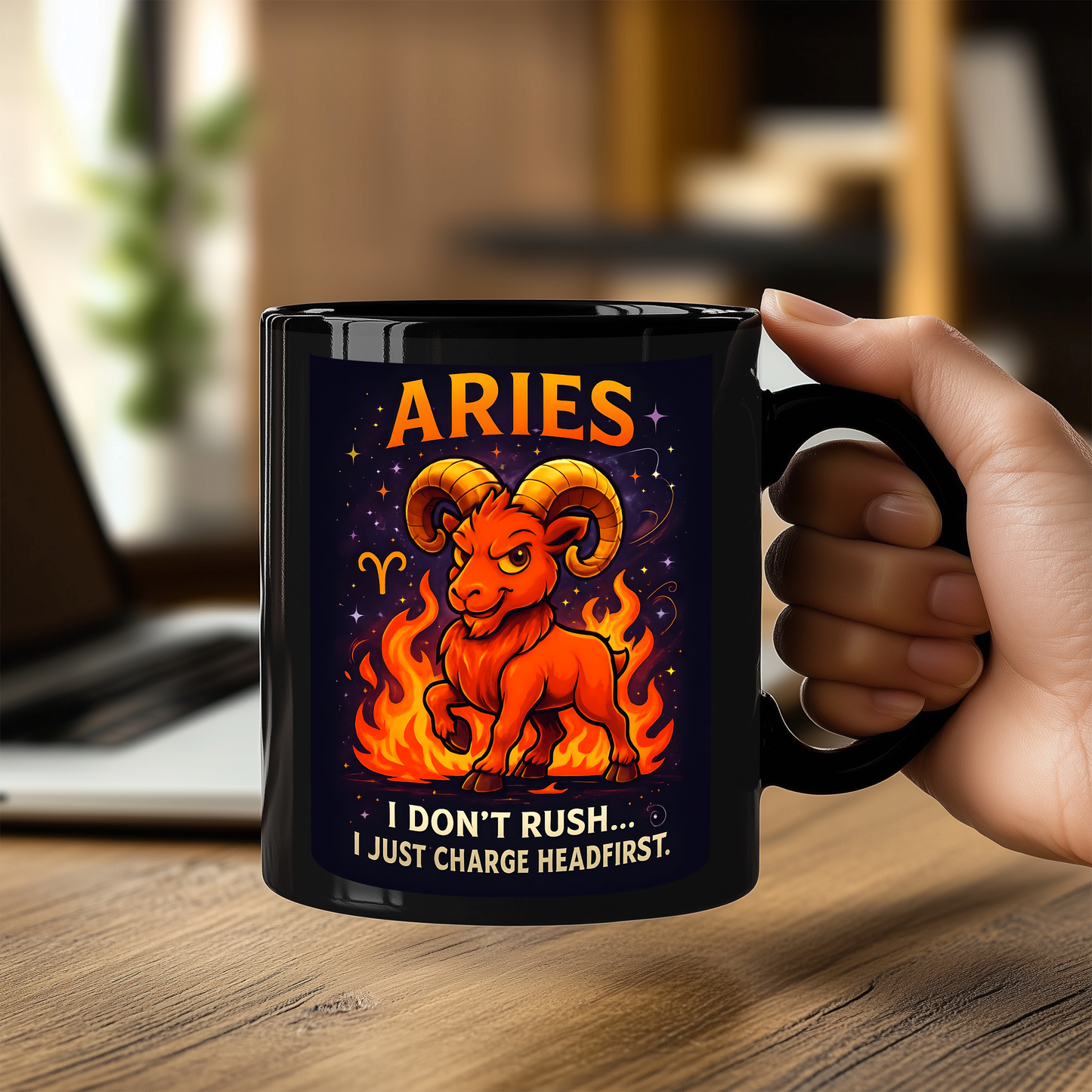 Aries Astrology Mug, Designed as the perfect Aries birthday gift, this zodiac mug combines bold design with practicality,