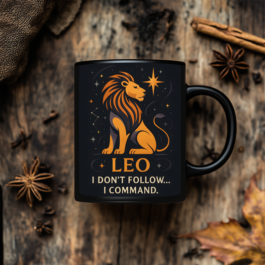 Leo Astrology Mug, Zodiac Mug, A delightful gift for any Leo, this Leo star sign mug ensures their zodiac spirit shines with every drink.