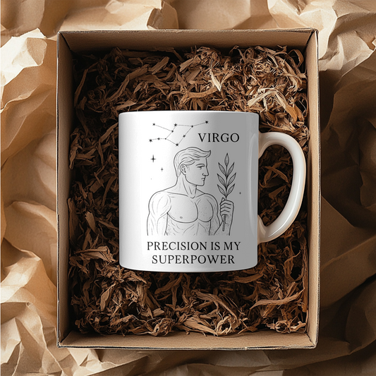 Virgo Astrology Mug, it's a thoughtful gift for Virgo that resonates on a cosmic level,Indulge in the art of gifting with our intricate Virgo zodiac mug and make every sip as harmonious as a symphony of stars.