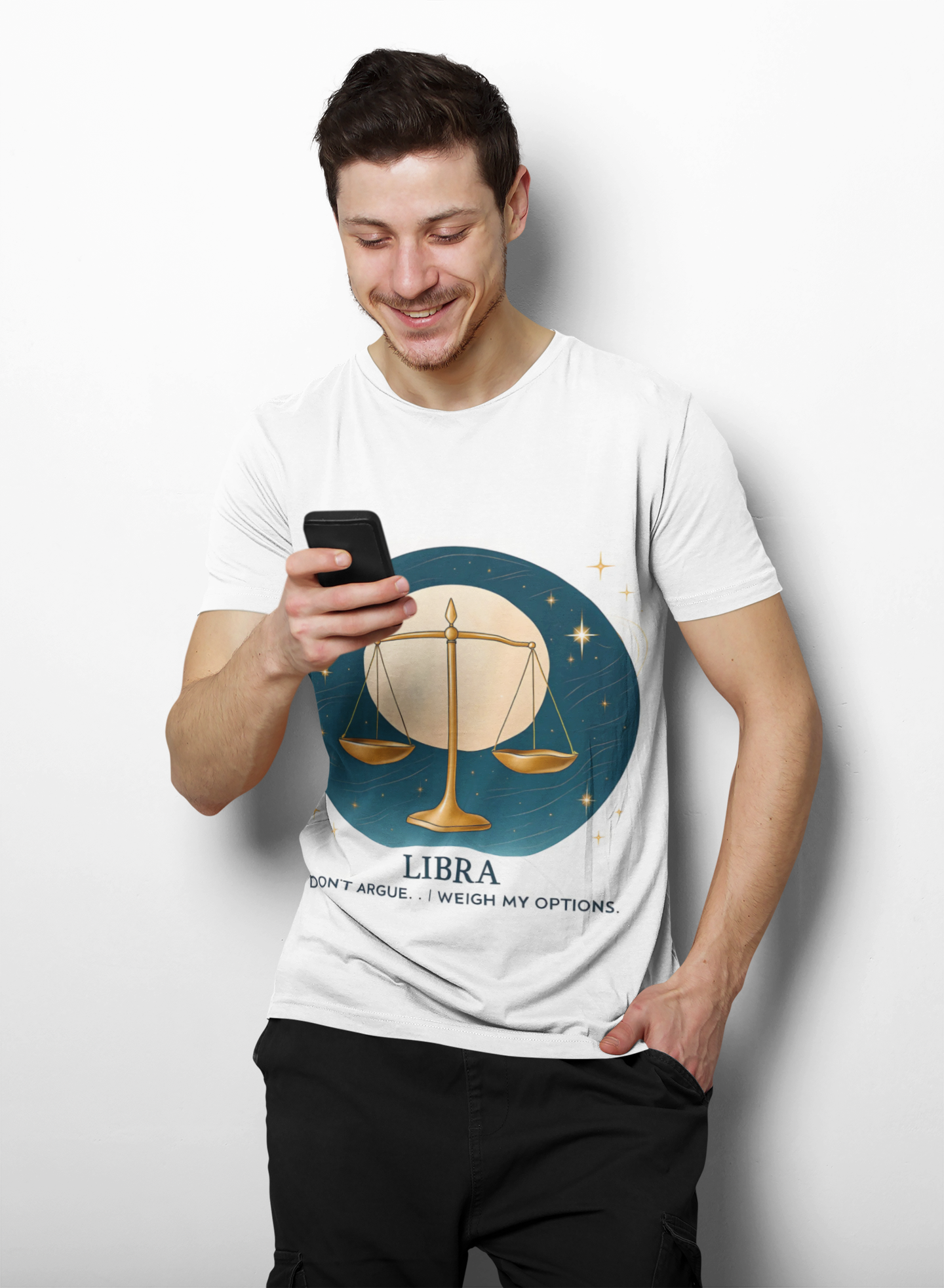 Libra Astrology T-shirt, Whether you're searching for a Libra birthday gift or simply want to celebrate your own Libra zodiac charm, this zodiac t-shirt embraces the balance and beauty of your star sign.
