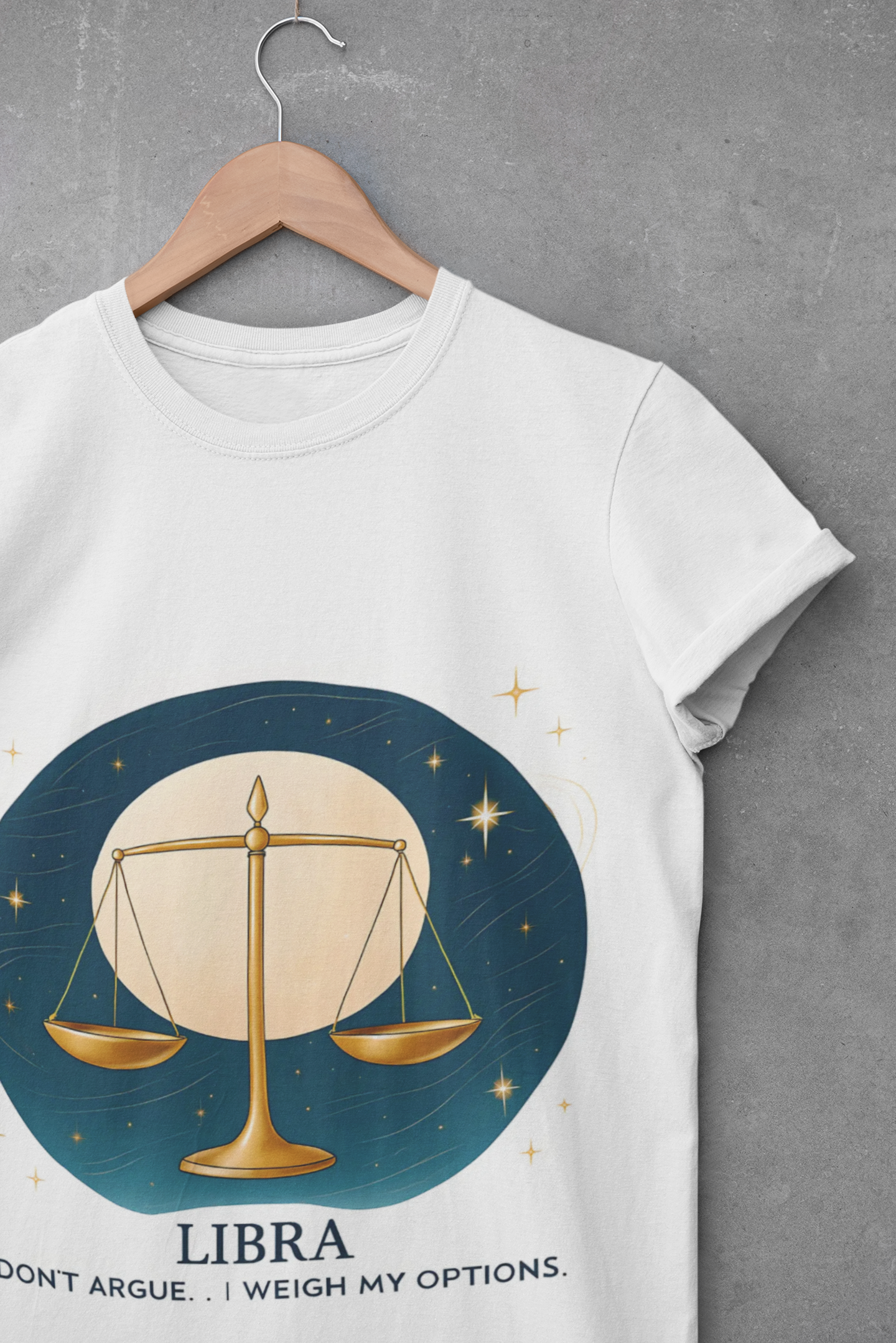 Libra Astrology T-shirt, Whether you're searching for a Libra birthday gift or simply want to celebrate your own Libra zodiac charm, this zodiac t-shirt embraces the balance and beauty of your star sign.