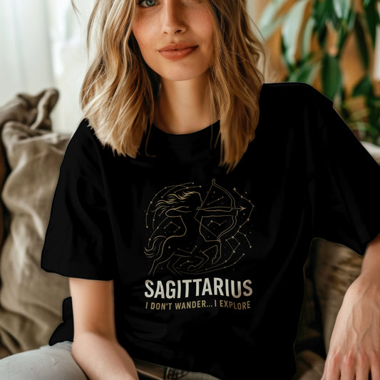 Sagittarius Astrology T-shirt, this astrology Tshirt is more than just an article of clothing—Ideal as a gift for Sagittarius friend.