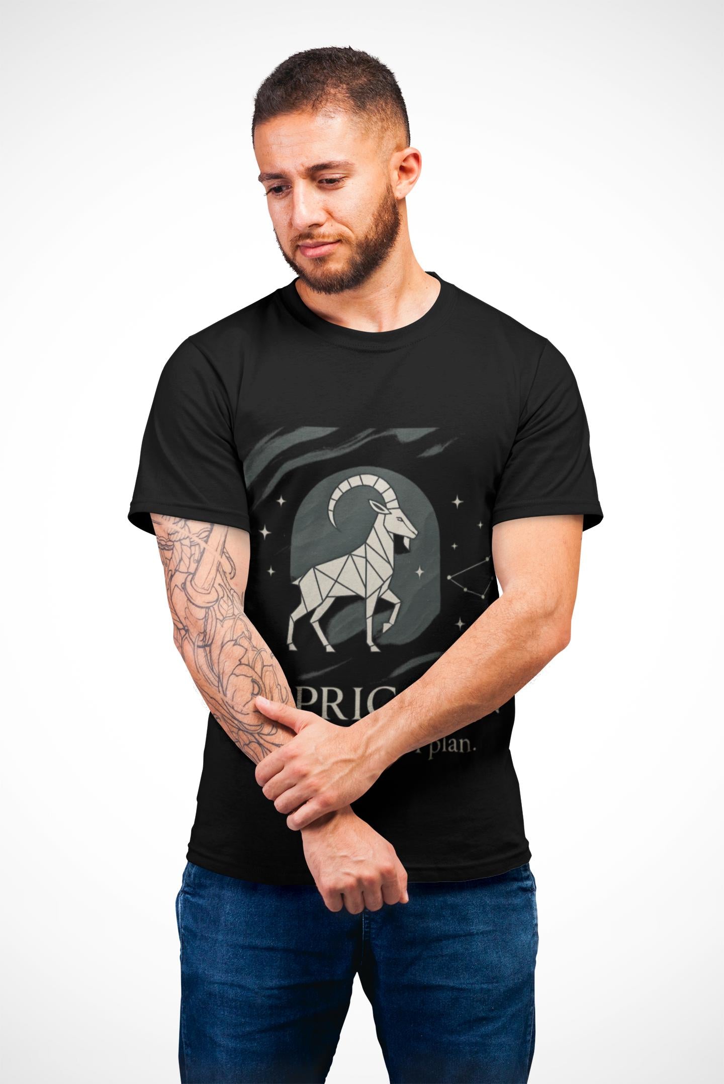 Capricorn Astrology T-Shirt,Perfect as a personalized Capricorn gift, this astrology shirt merges comfort with a touch of celestial charm, making it an ideal add to your zodiac sign shirt collection.