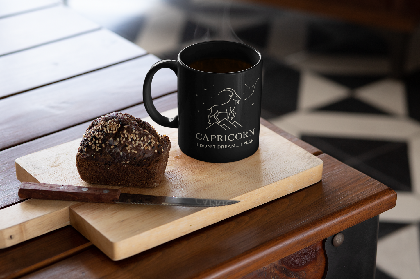 Capricorn Astrology Mug, This constellation mug captures the celestial beauty of the Capricorn zodiac, making it the perfect zodiac mug for astrology lovers.