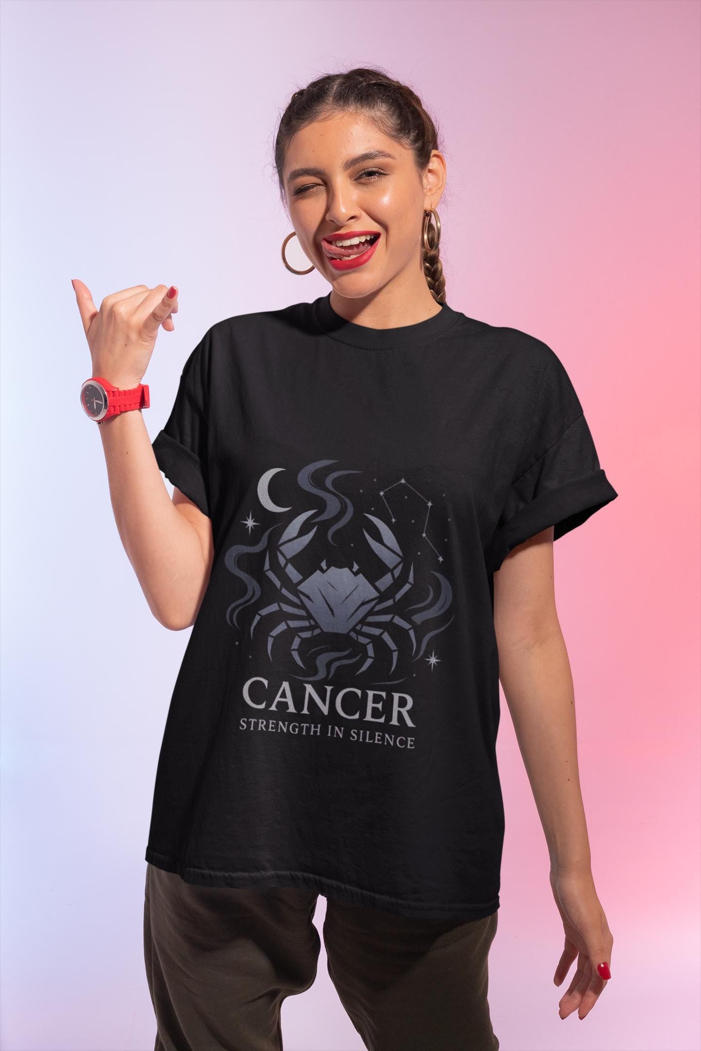 Cancer Astrology T-shirt, Perfect as a cancer birthday gift, this zodiac tshirt offers comfort and a touch of cosmic flair. Wear your zodiac T-shirt proudly
