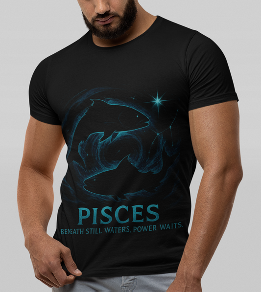 Pisces Astrology T-shirt, Wrap yourself or your loved one in the gentle embrace of this Pisces zodiac shirt.