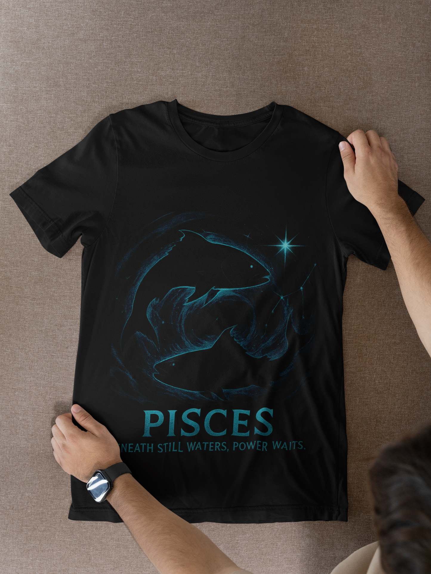 Pisces Astrology T-shirt, Wrap yourself or your loved one in the gentle embrace of this Pisces zodiac shirt.
