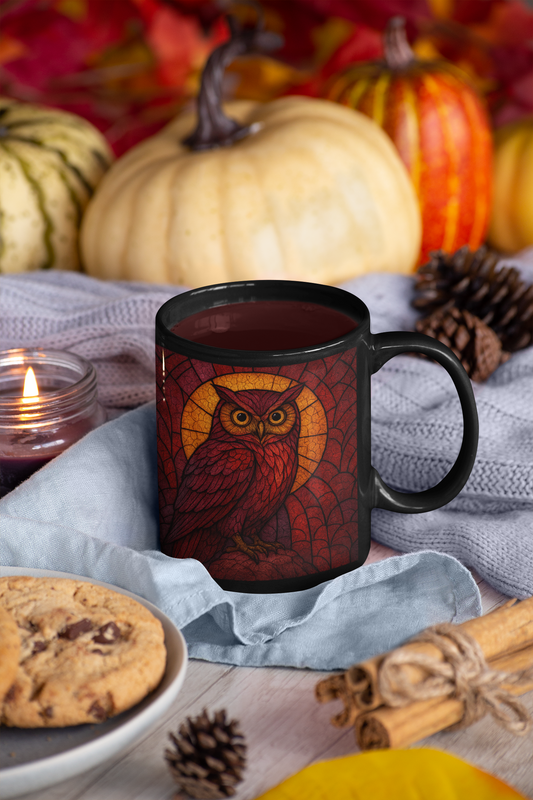 Owl Art Stained Glass Effect Owl Mug, Whether you're sipping your morning brew or adding a touch of whimsy to your collection, this owl mug is a charming tribute to nature's elegance.