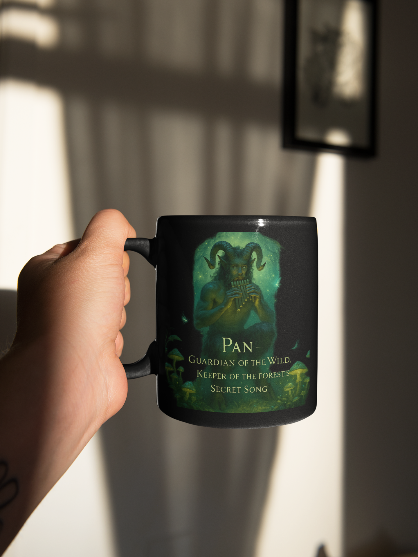 Pan Guardian of the Wild Mug, Whether you're steeped in witchy things or seeking unique witchcraft gifts, this vessel captures the spirit of ancient deities.