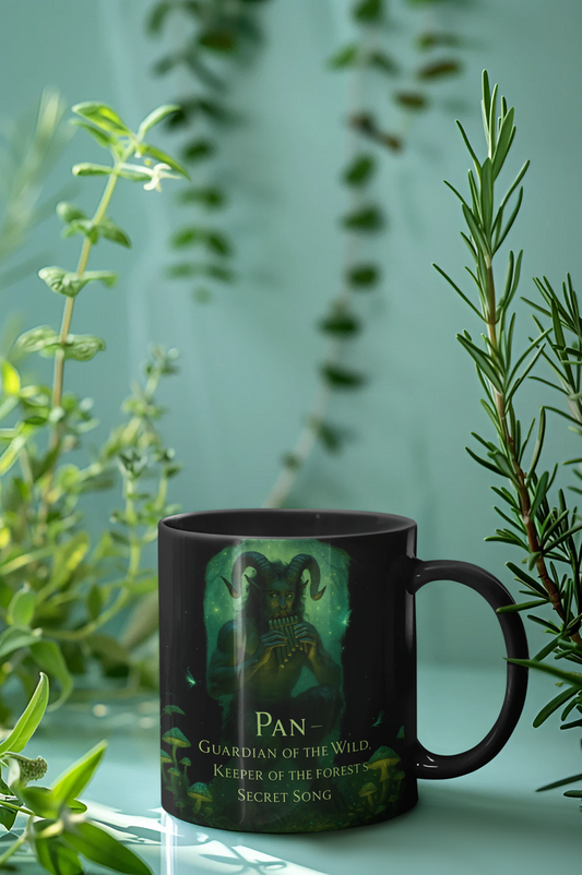 Pan Guardian of the Wild Mug, Whether you're steeped in witchy things or seeking unique witchcraft gifts, this vessel captures the spirit of ancient deities.