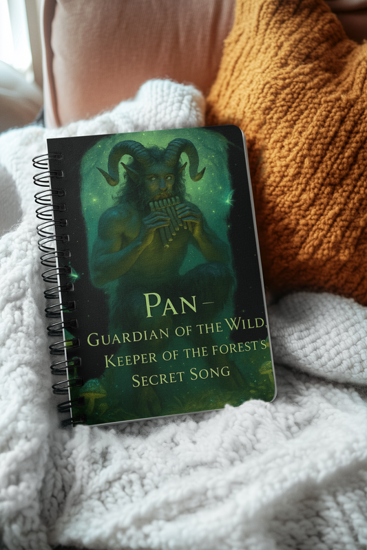 Pan Guardian of the Wild Deity Notebook,A5 Notebook,Greek God,Pan Notebook,As you pen your thoughts on its pristine pages, feel the presence of the Greek god Pan, the eternal symbol of pagan mythology.