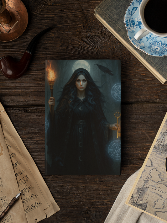Goddess Hecate Journal, Greek Goddess, With pages to document your spells, dreams, and visions, it's more than just a witch journal; it’s a sacred space where whispers of the Greek Goddess, Hekate.