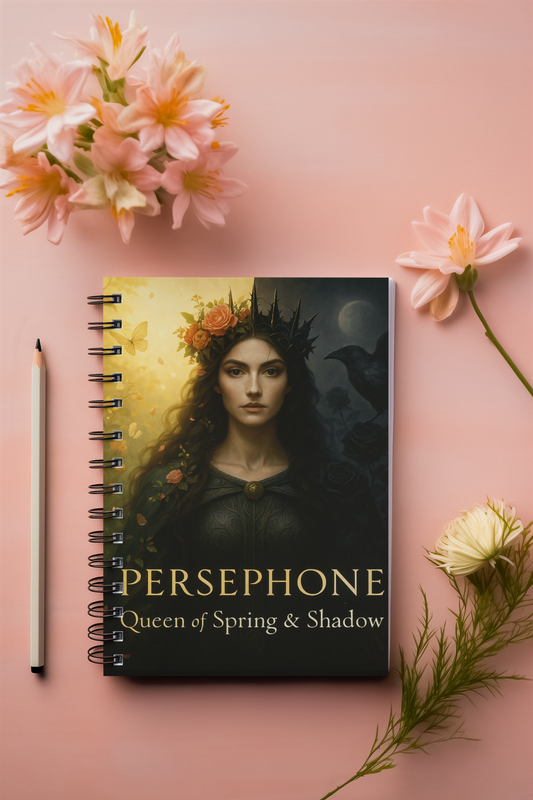 Goddess Persephone Witchy Notebook,is perfect for capturing your thoughts, spells, and manifestations.