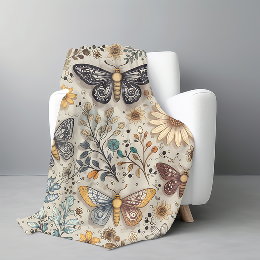 Autumn Moth Blanket, this autumn blanket invites warmth and charm into any space, making every moment feel delightfully autumn cozy.