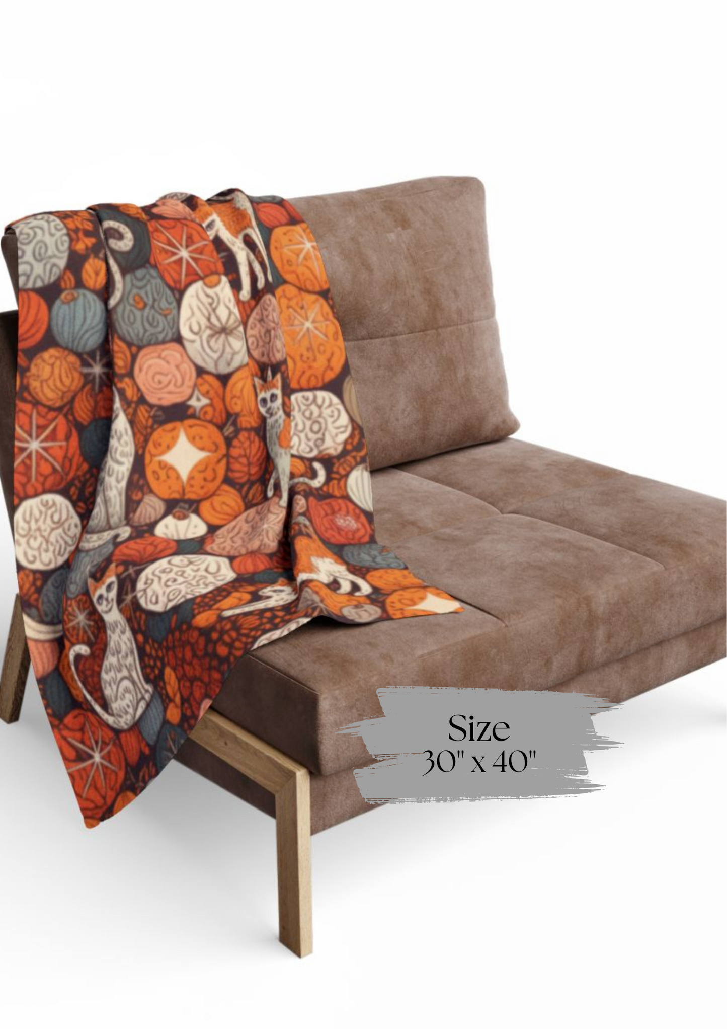 Autumn Cat Pumpkin Blanket, a snuggle blanket for your home,a masterpiece of autumnal decor.