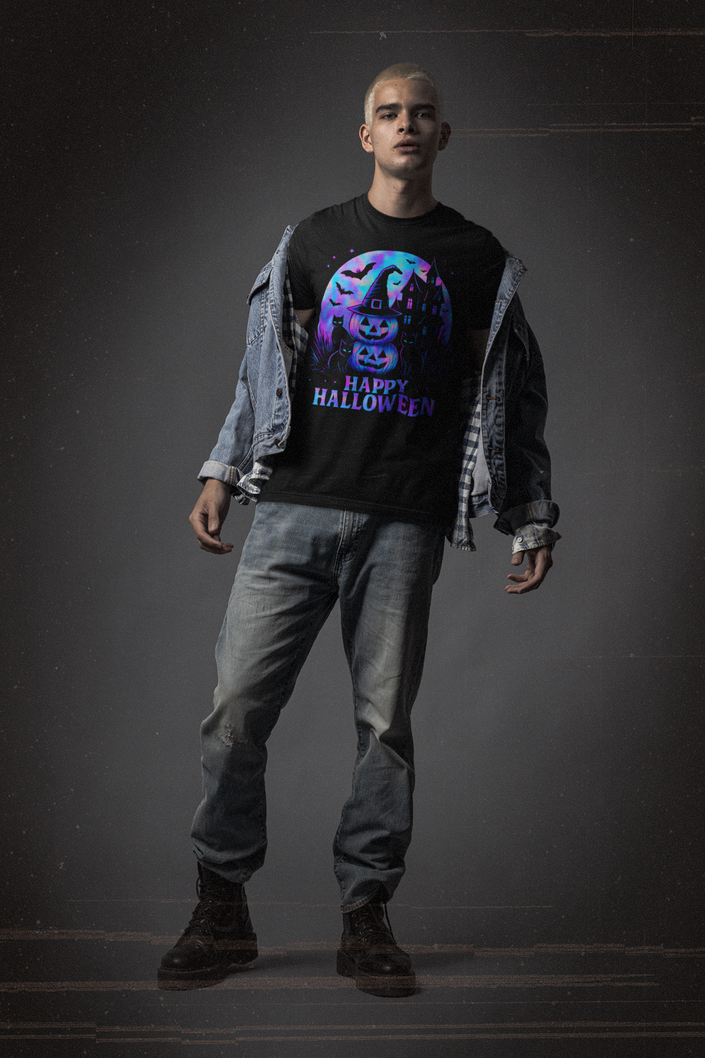 Happy Halloween Holographic T-Shirt,this holographic pumpkin wonder ensures you stand out in style