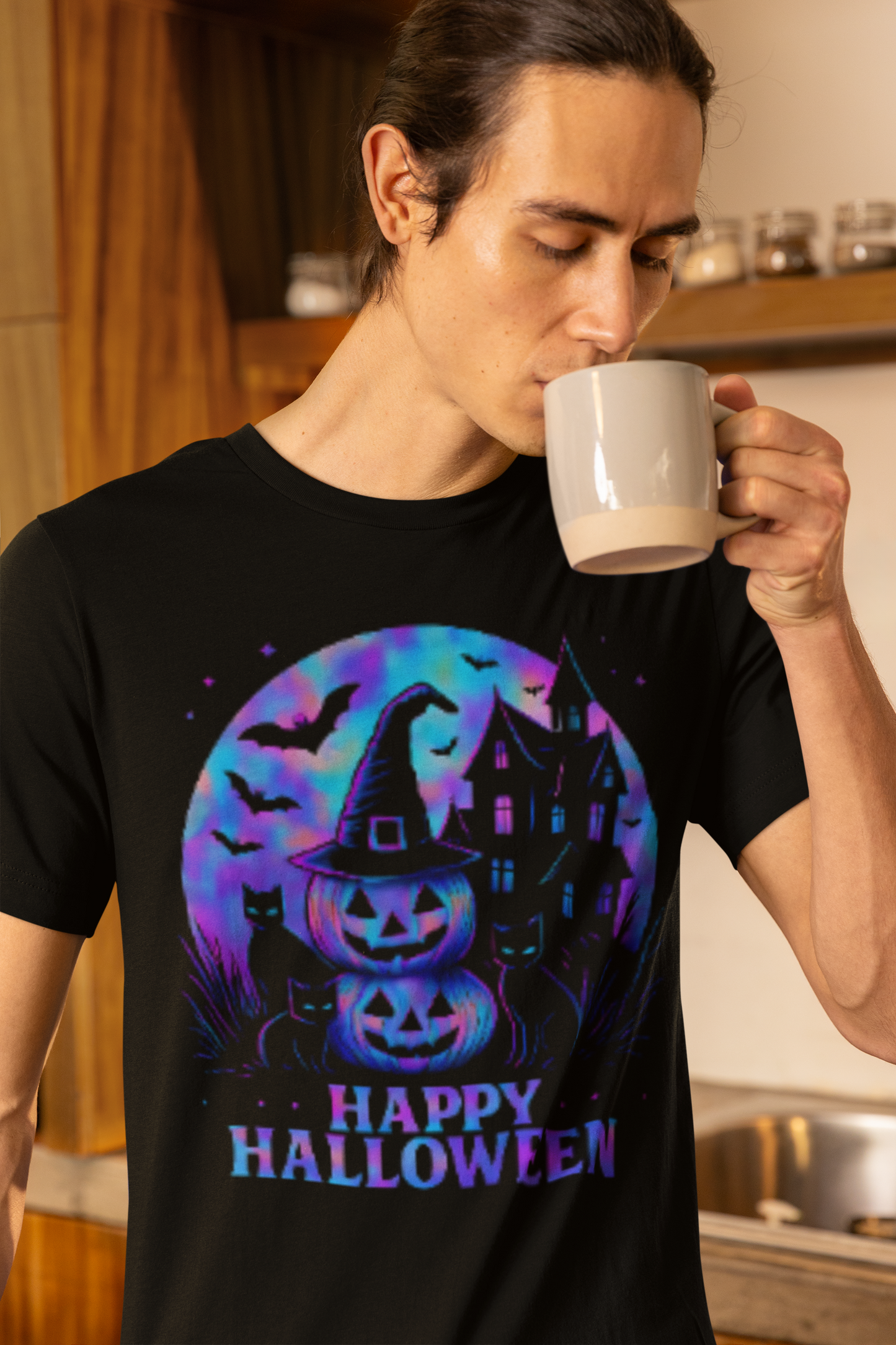 Happy Halloween Holographic T-Shirt,this holographic pumpkin wonder ensures you stand out in style