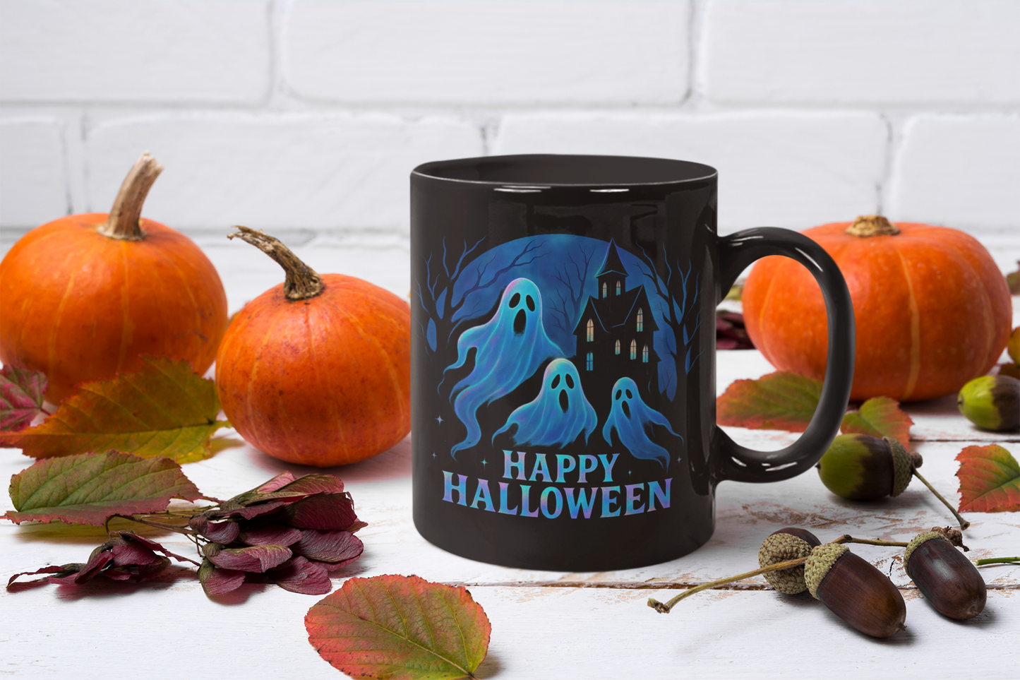 Holographic Style Ghost Mug,Sip your coffee in style and let these adorable ghosties make every cup feel like a festive celebration.