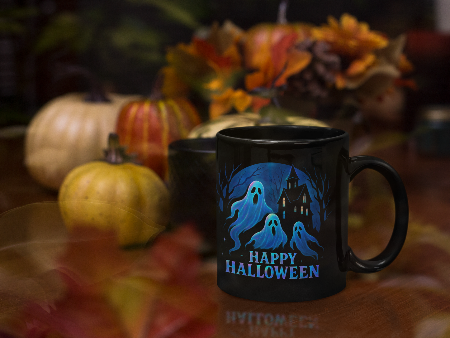 Holographic Style Ghost Mug,Sip your coffee in style and let these adorable ghosties make every cup feel like a festive celebration.