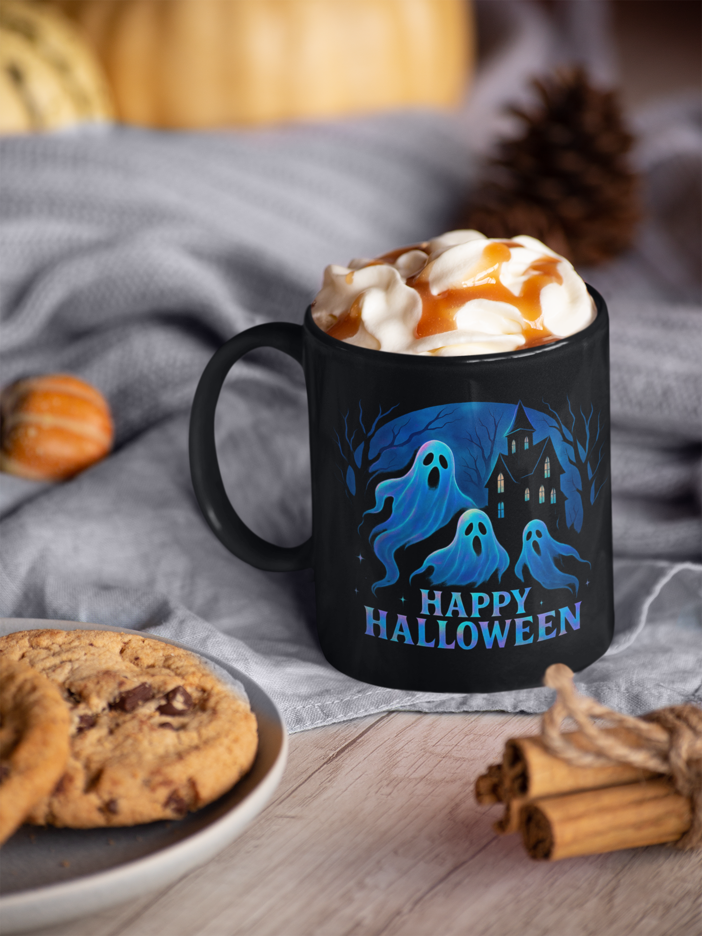 Holographic Style Ghost Mug,Sip your coffee in style and let these adorable ghosties make every cup feel like a festive celebration.