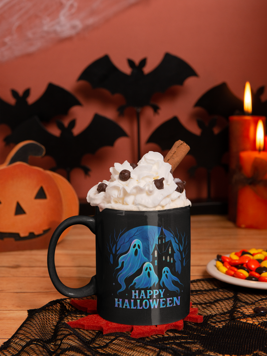 Holographic Style Ghost Mug,Sip your coffee in style and let these adorable ghosties make every cup feel like a festive celebration.