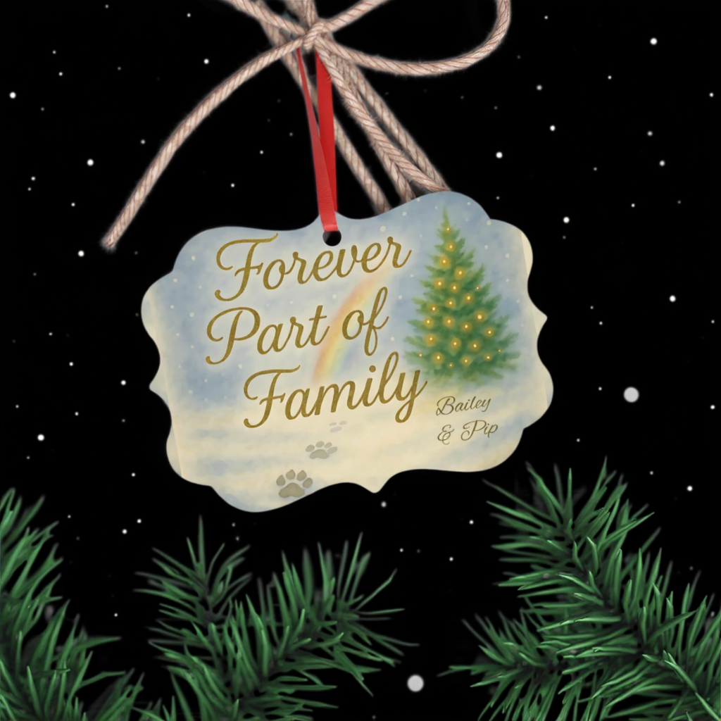 Rainbow Bridge Remembrance Ornament, serves as a beautiful pet memorial bauble for your remembrance tree