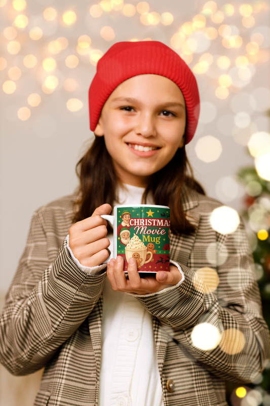 Christmas Movie Mug,Celebrate the joyful season with a mug that radiates warmth, cheer, and holiday magic.