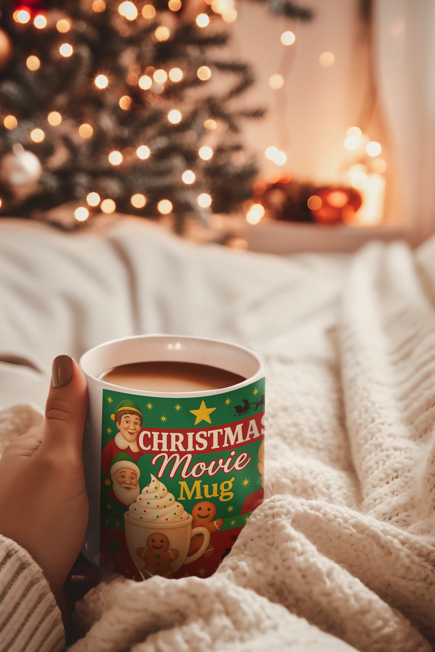 Christmas Movie Mug,Celebrate the joyful season with a mug that radiates warmth, cheer, and holiday magic.