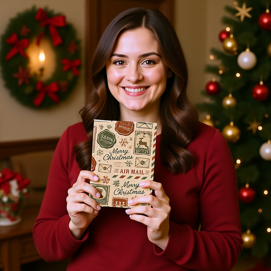 Festive Vintage Santa Kids Stocking Filler,Secret Santa Notebook,Whether it’s tucked into a Christmas Eve box or exchanged at a secret santa work gathering, it adds a sprinkle of festive cheer.