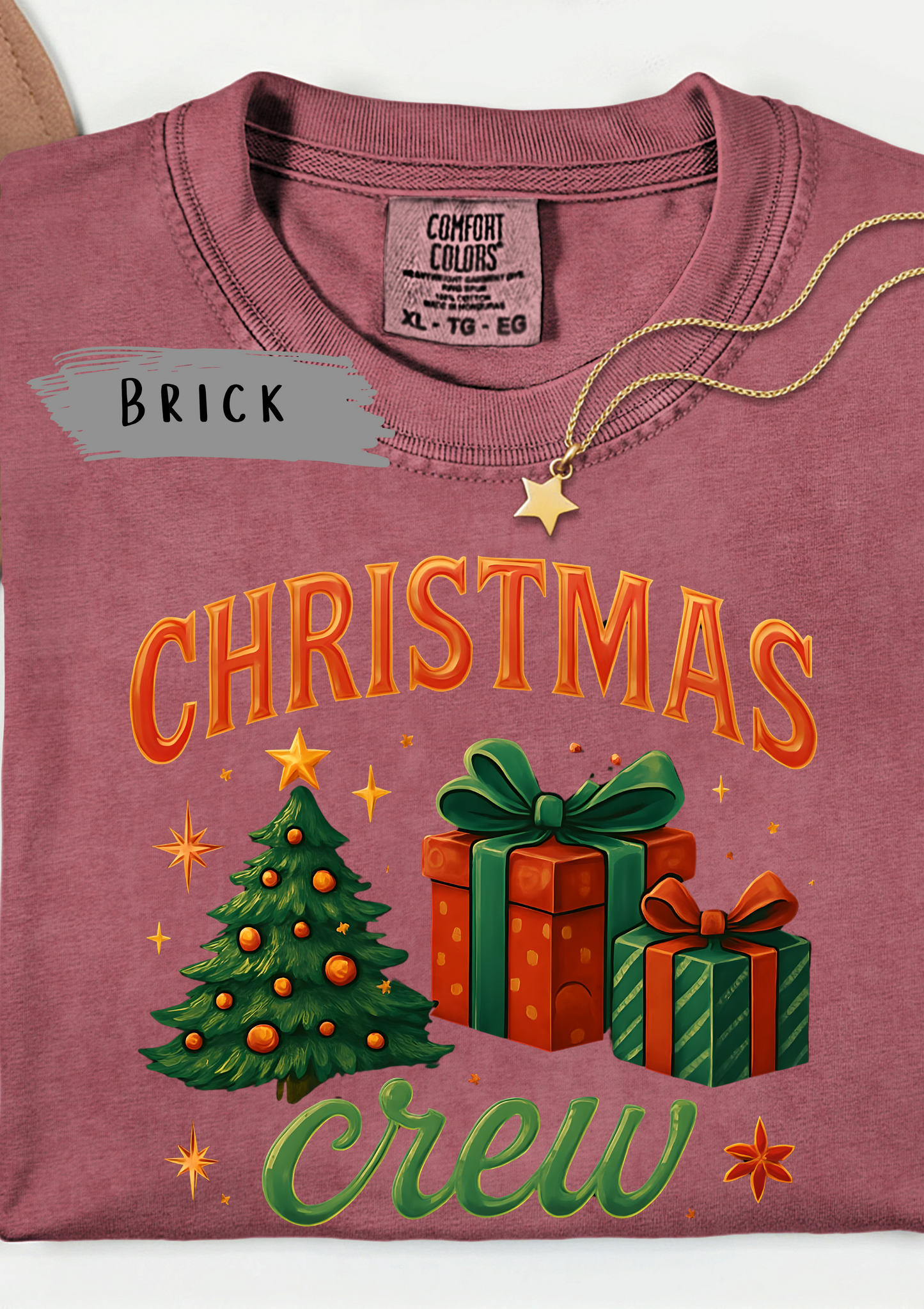 Comfort Colors Christmas Crew T-shirt, Step into the magic of Christmas 2025 with the Comfort Colours Christmas Crew Tee.