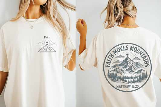 Faith Moves Mountains Comfort Colors Tee,Christianity Gift, Christianity Shirt,Christian Merch, Jesus Christ Shirt, Religion, Christian Gift