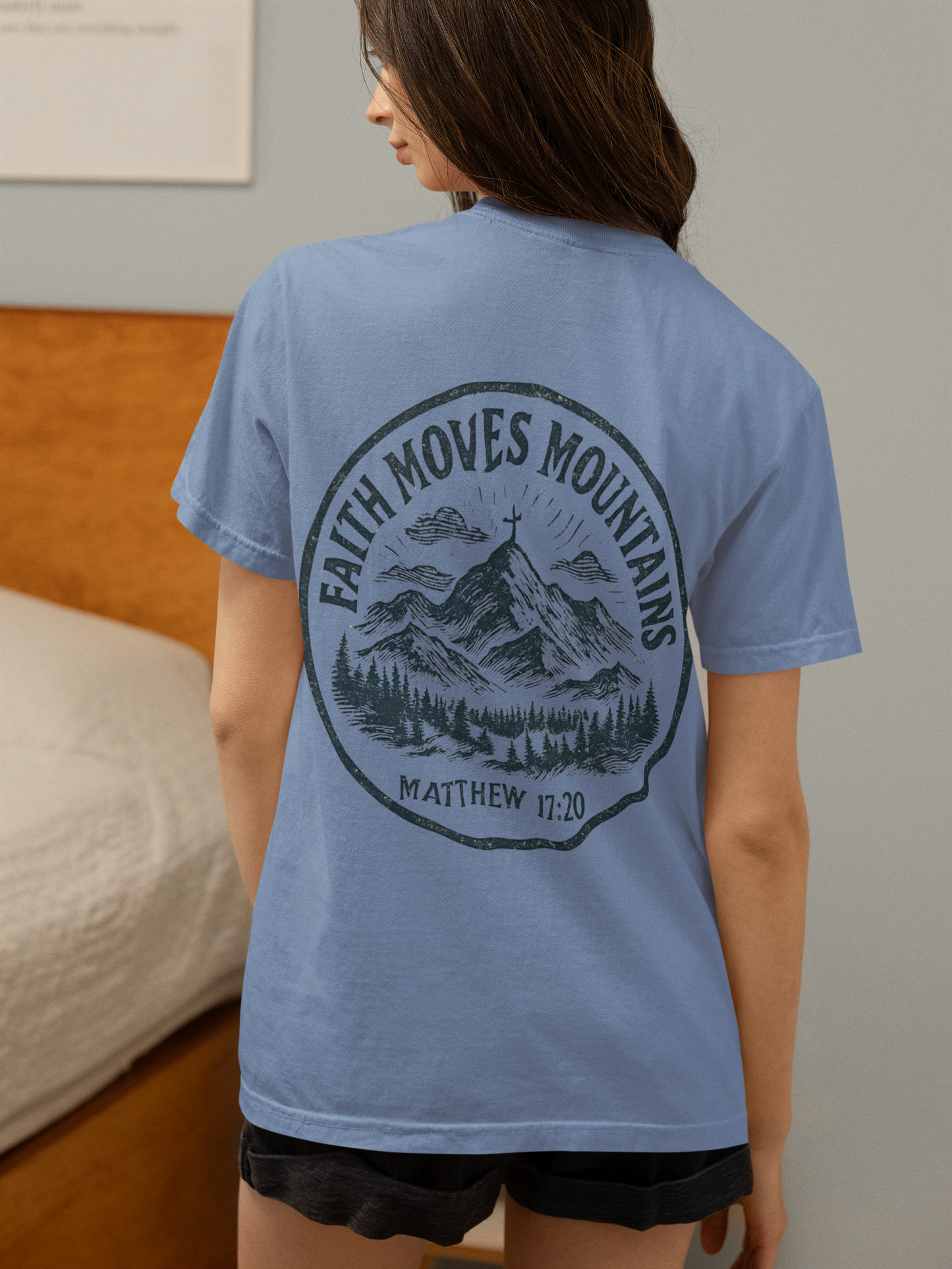 Faith Moves Mountains Comfort Colors Tee,Christianity Gift, Christianity Shirt,Christian Merch, Jesus Christ Shirt, Religion, Christian Gift