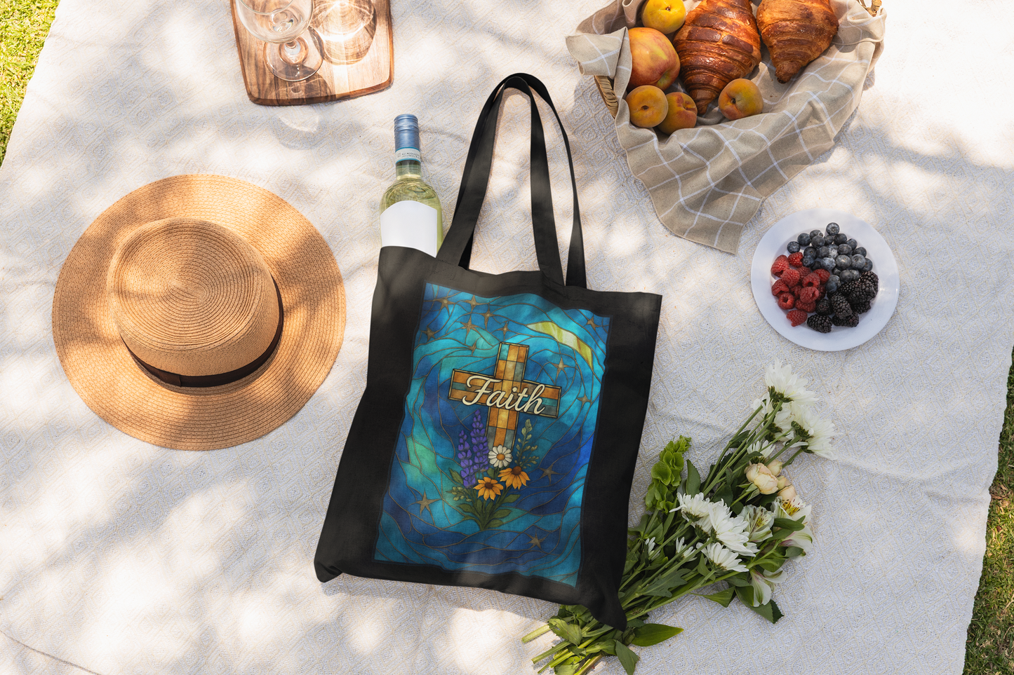 Christianity Faith Tote Bag, Christian Tote Bag, an ideal religious gift bag for those you cherish. Spacious and thoughtful, this church tote bag ensures your faith travels with you.