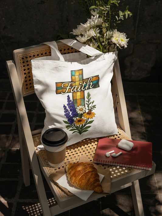 Christianity Faith Tote Bag, this Religious Tote bag carries the beauty of religious faith to every bible study and church gathering, or the perfect gift idea.