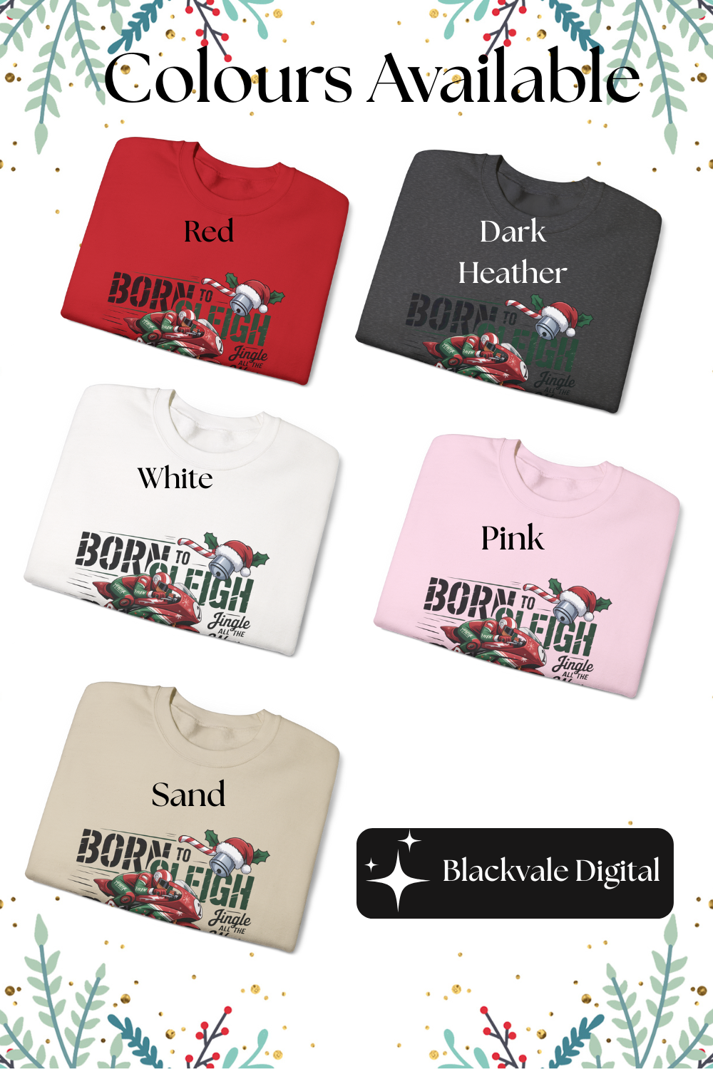 Biker Xmas Jumper, Born To Sleigh Jingle All the Way, this motorcycle sweater is a must-have for bike lover gifts.