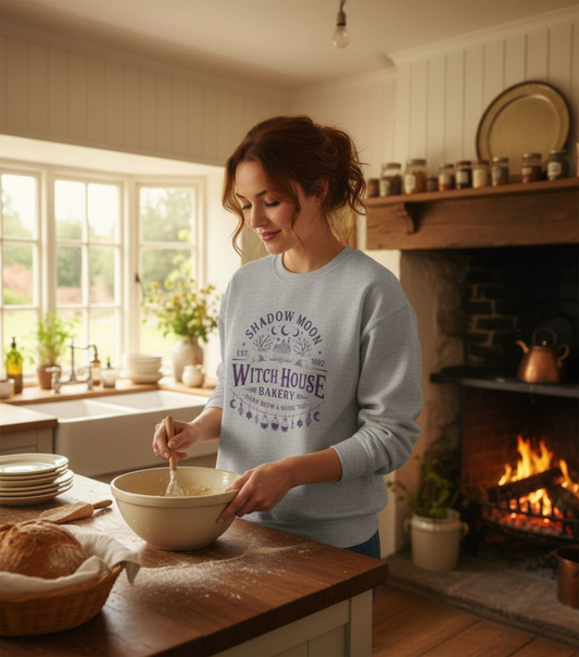 Witch House Bakery Sweater • Witchy Bakery Graphic Pullover • Occult Witch Sweater • Magical Kitchen Witch Gift