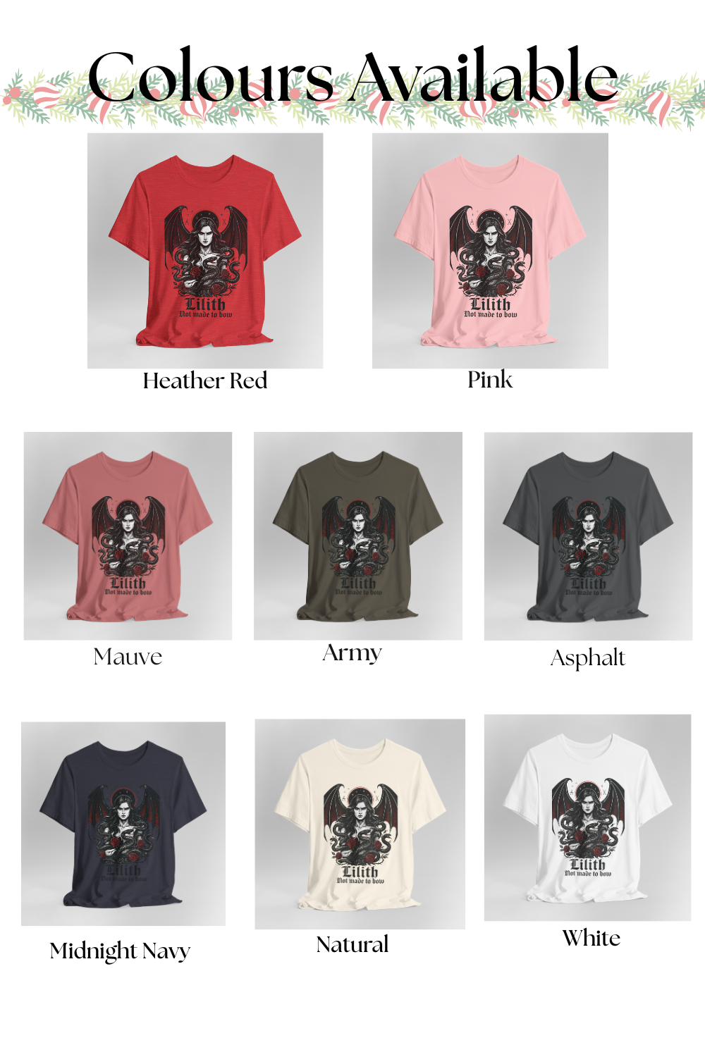 Goddess Lilith Graphic T-shirt, Whether you're drawn to witchy things or simply love the Lilith goddess, this piece adds a touch of mystery and power to your wardrobe.