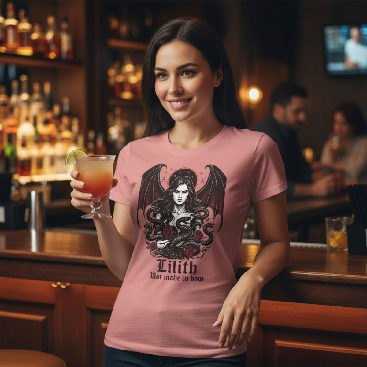 Goddess Lilith Graphic T-shirt, Whether you're drawn to witchy things or simply love the Lilith goddess, this piece adds a touch of mystery and power to your wardrobe.
