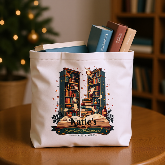 Personalised Book Lover Reusable Cotton Tote Bag, Bookish Tote, Librarian Tote Bag, Bibliophile Gift, Custom Book Bag,