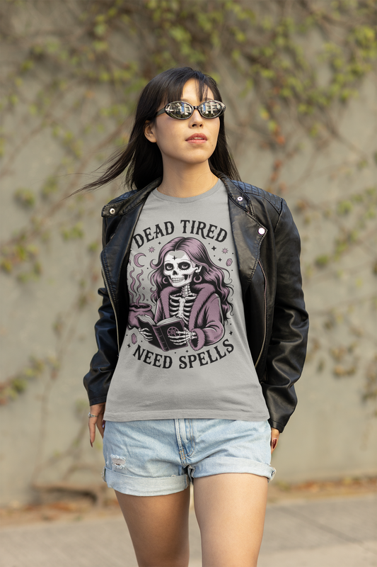 Dead Tired Need Spells Witchy T-Shirt, Skeleton Graphic Tee, witchy stuff,  Witchcraft Shirt, Witchy Clothes, Witchcore, Wiccan Apparel