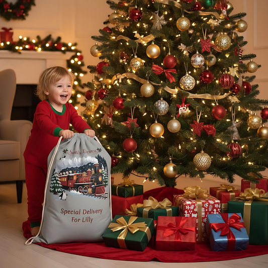 Personalized Santa Express Delivery Christmas Gift Sack, Custom Santa Sack, Xmas Sack, Santa Toy Sack, Santa Gift.
